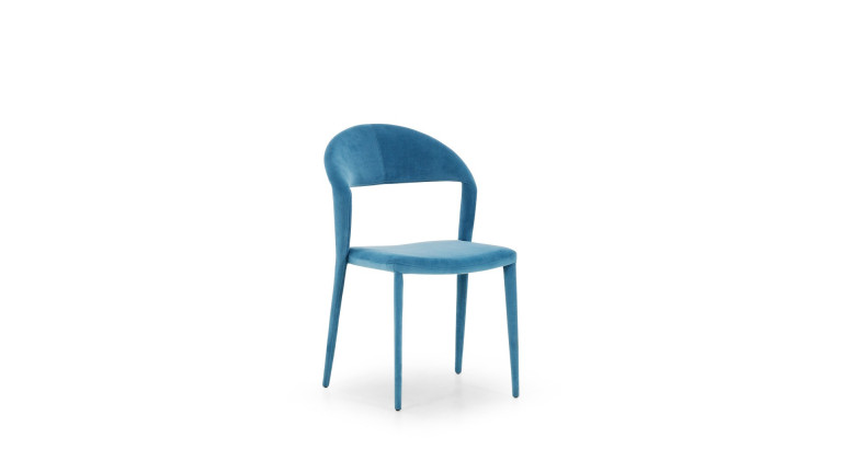 Chaise DENVER - Un dossier ouvert qui ne manque ni de style ni de confort. Aspect velours ou vintage