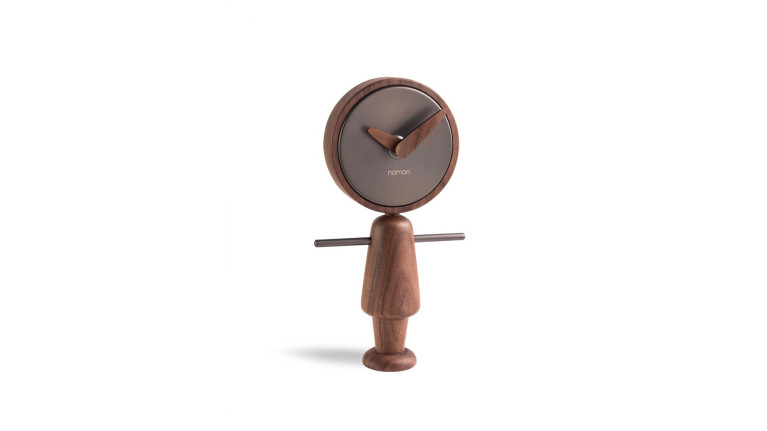 Horloge de table en bois et laiton, 2 finitions, Nene-Nena