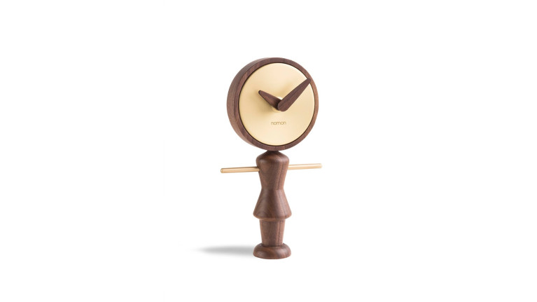 Horloge de table en bois et laiton, 2 finitions, Nene-Nena