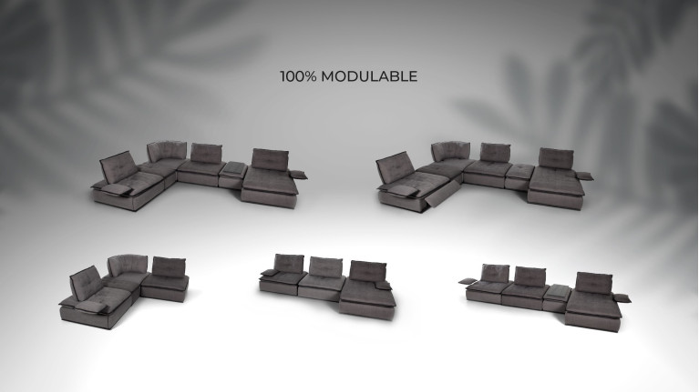 Le canapé d'angle modulable OREO| 100% modulable. Dossiers rabattables