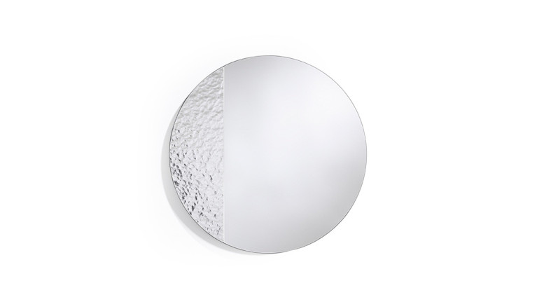 Miroir design mural rond à verre effet martelé, Cord