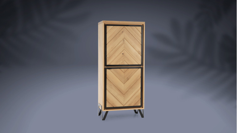 Colonne 2 portes bois RELIEF | 5 teintes de bois