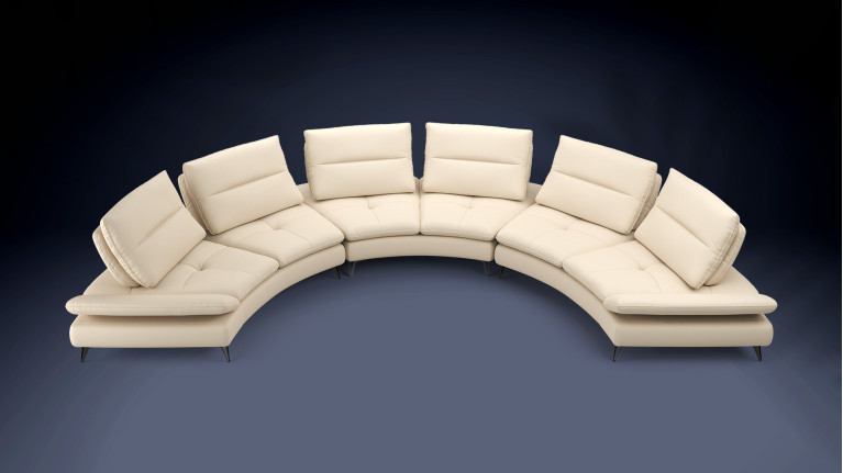 Canapé 6 places cuir ARCHI | Design souple et audacieux