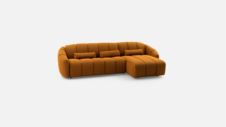 Canapé d'angle tissu 3D TEDDY | Rondeurs accueillantes
