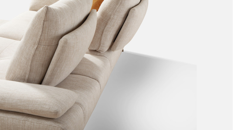 Canapé droit, assise moelleuse, assise réglable, Level