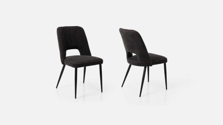 Chaise en tissu et acier, pour salle à manger design, ST2204
