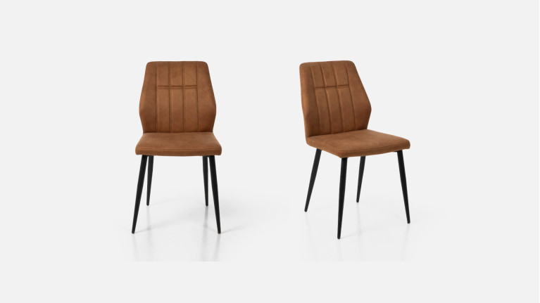 Chaise en cuir vintage et acier, pour salle à manger, ST2202