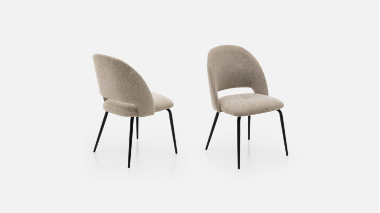 Chaise design en tissu et acier pour salle à manger, Easy