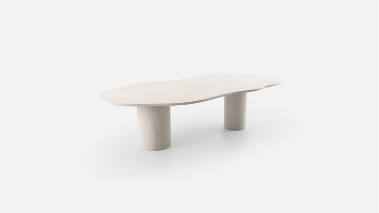 Table à manger design à forme organique beige, Picasso