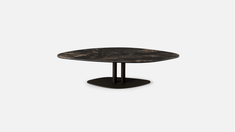 Table basse au style organique en céramique et métal, Bossa