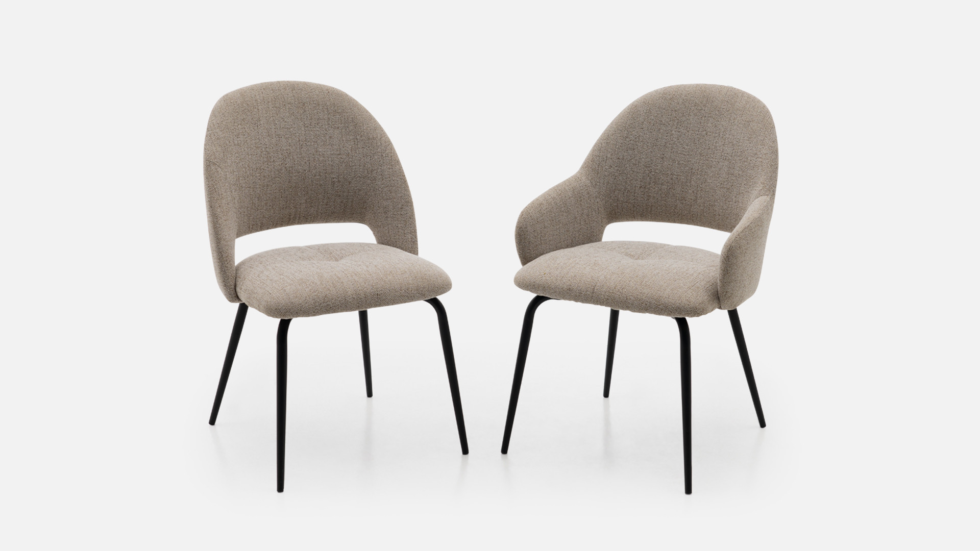 Chaise design en tissu et acier pour salle à manger, Easy
