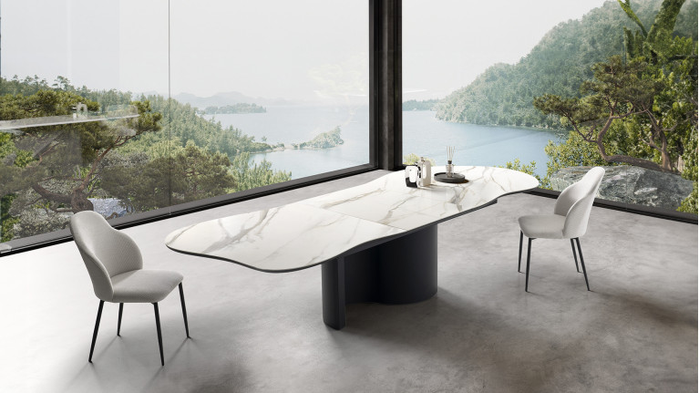 Chaise de salle à manger design italien en tissu, Bump