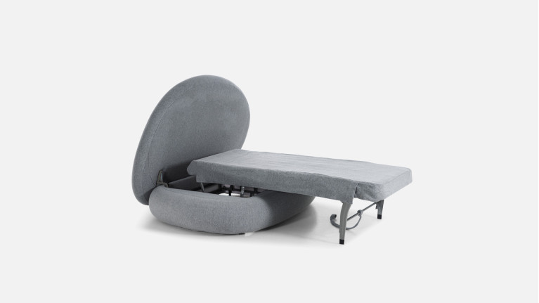 Pouf convertible en tissu, fabrication italienne, Petra