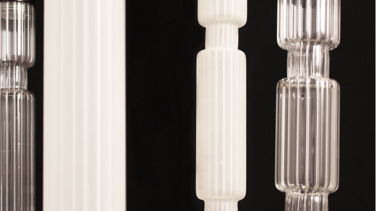 Suspension luminaire en verre cannelé, Sagano 5