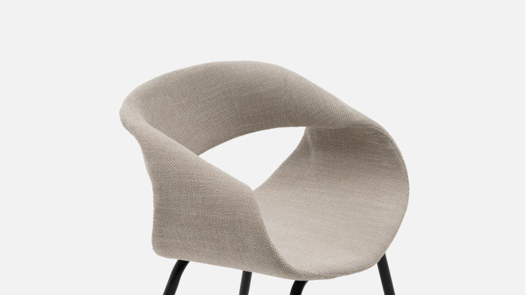 Chaise de salon design contemporain, en tissu, Perle