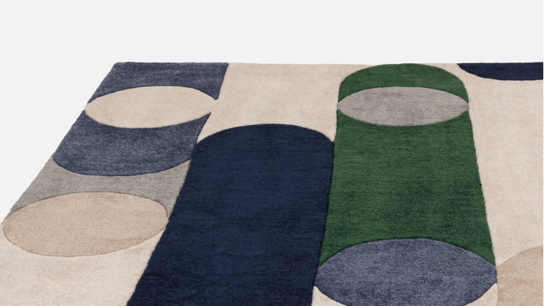 Tapis inspiration Bauhaus avec formes géométriques , Romy