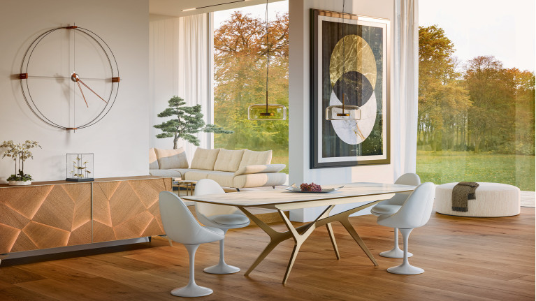 Chaise pivotante noire SONIA | Pied tulipe et assise rembourrée