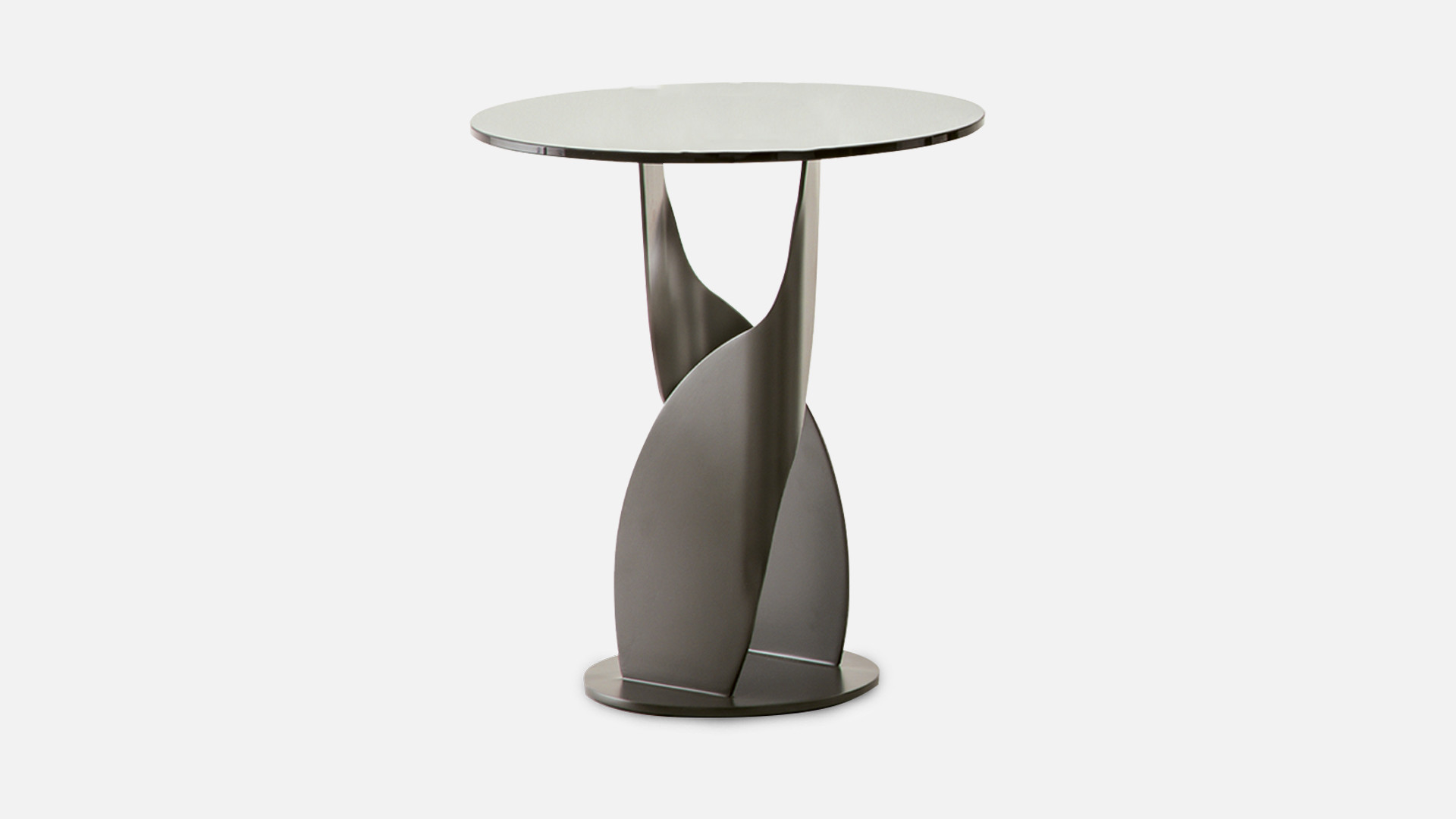 Bout de canapé COCKTAIL | Verre trempé et métal sculptural
