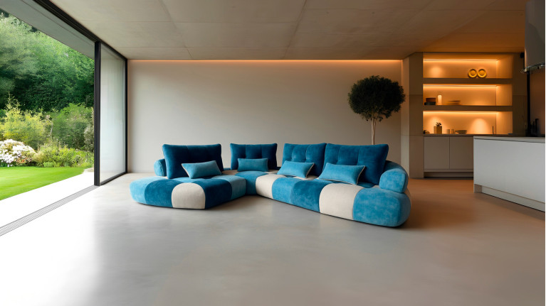 Canapé d'angle maxi tissu HARMONY | L’élégance modulable