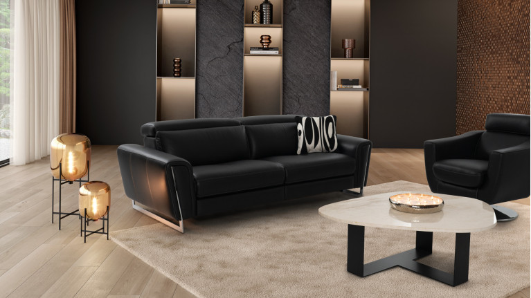 Canapé relaxation 3 places cuir ROSSINI | Relaxation optimale