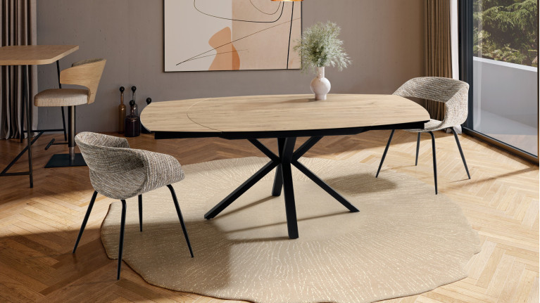 Chaise de salon design contemporain, en tissu, Perle