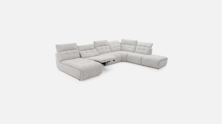 Canapé d'angle modulable relaxation électrique SAFRAN