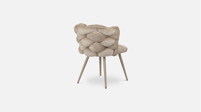 Chaise de salon design avec dossier tressé, en mousse, Rock 