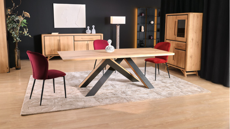 Table de repas ONTARIO en chêne | Plateau personnalisable