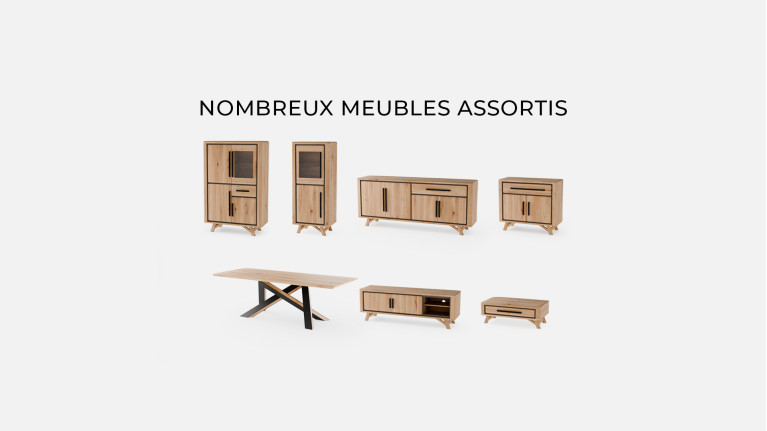 Table de repas ONTARIO en chêne | Plateau personnalisable