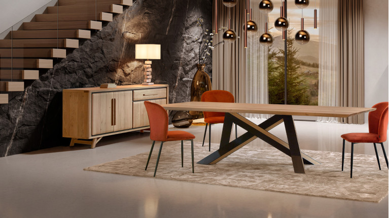 Buffet ONTARIO en chêne| 4 portes et rangement optimisé