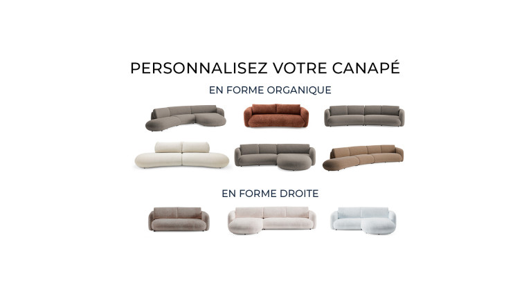 Canapé 3 places organique ASTRAL | Courbes douces & modulable