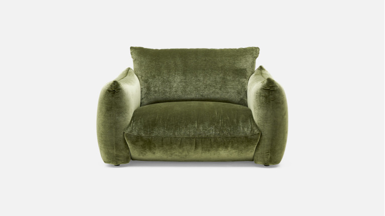 Fauteuil VELVETTE, fauteuil aux formes généreuses
