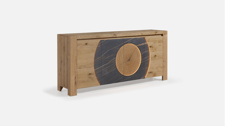 Buffet 4 portes VOGE, Bois et façade céramique
