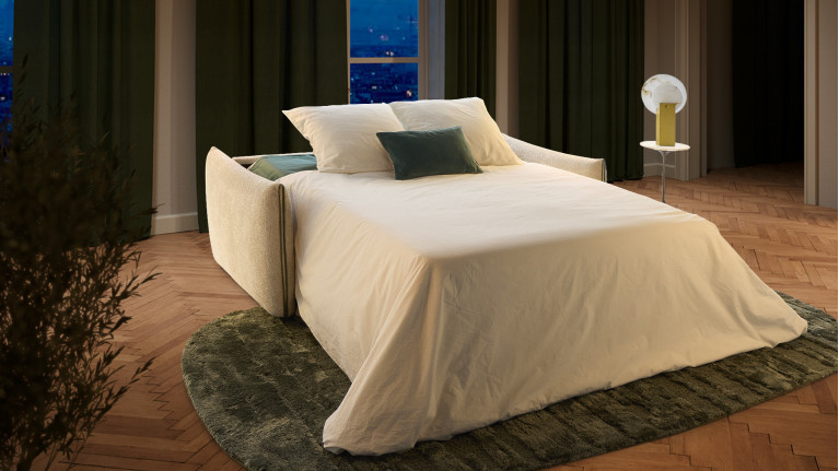 Canapé convertible FOX – Tissu, 4 tailles, matelas 18 cm