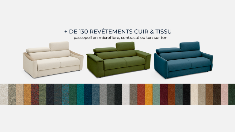 Canapé d'angle convertible STRIKE tissu – Chaise longue et matelas HR