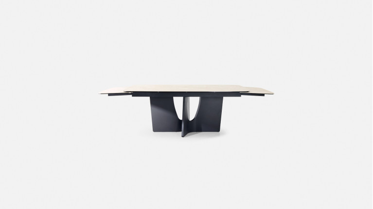 Table de repas extensible LYRA – Plateau céramique & Piétement Fer