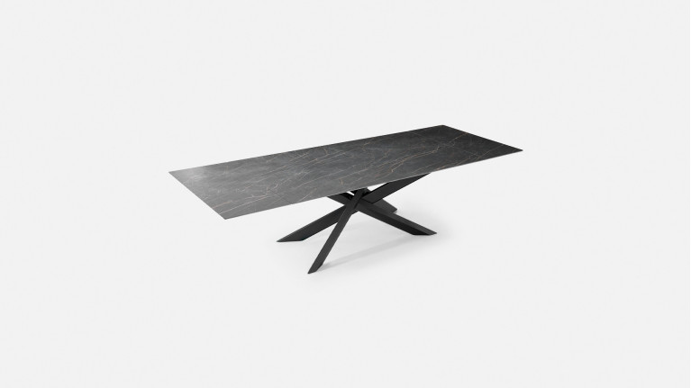 Table de repas extensible MIA Plateau céramique & Piétement Étoile Fer