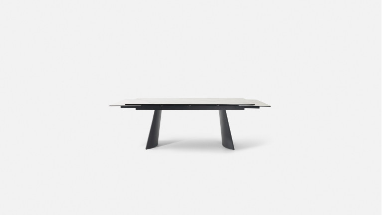 Table de repas extensible NEMO – Plateau céramique tonneau & Piétement