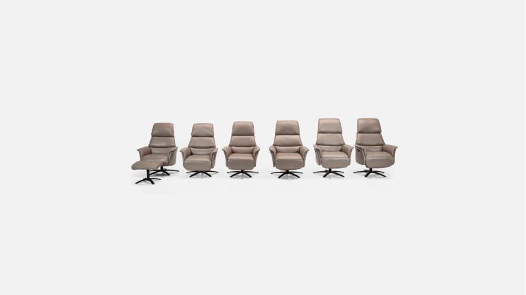 Fauteuil relax manuel GABIN en cuir, disponible en 6 tailles