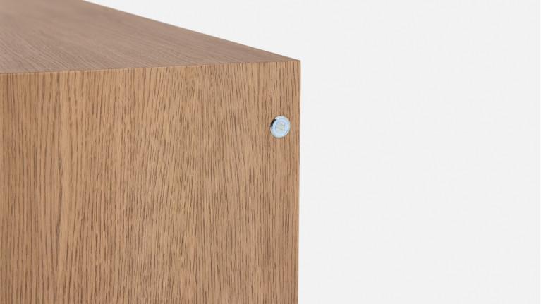 Meuble TV avec cheminée à vapeur ECLIPSE, placage chêne