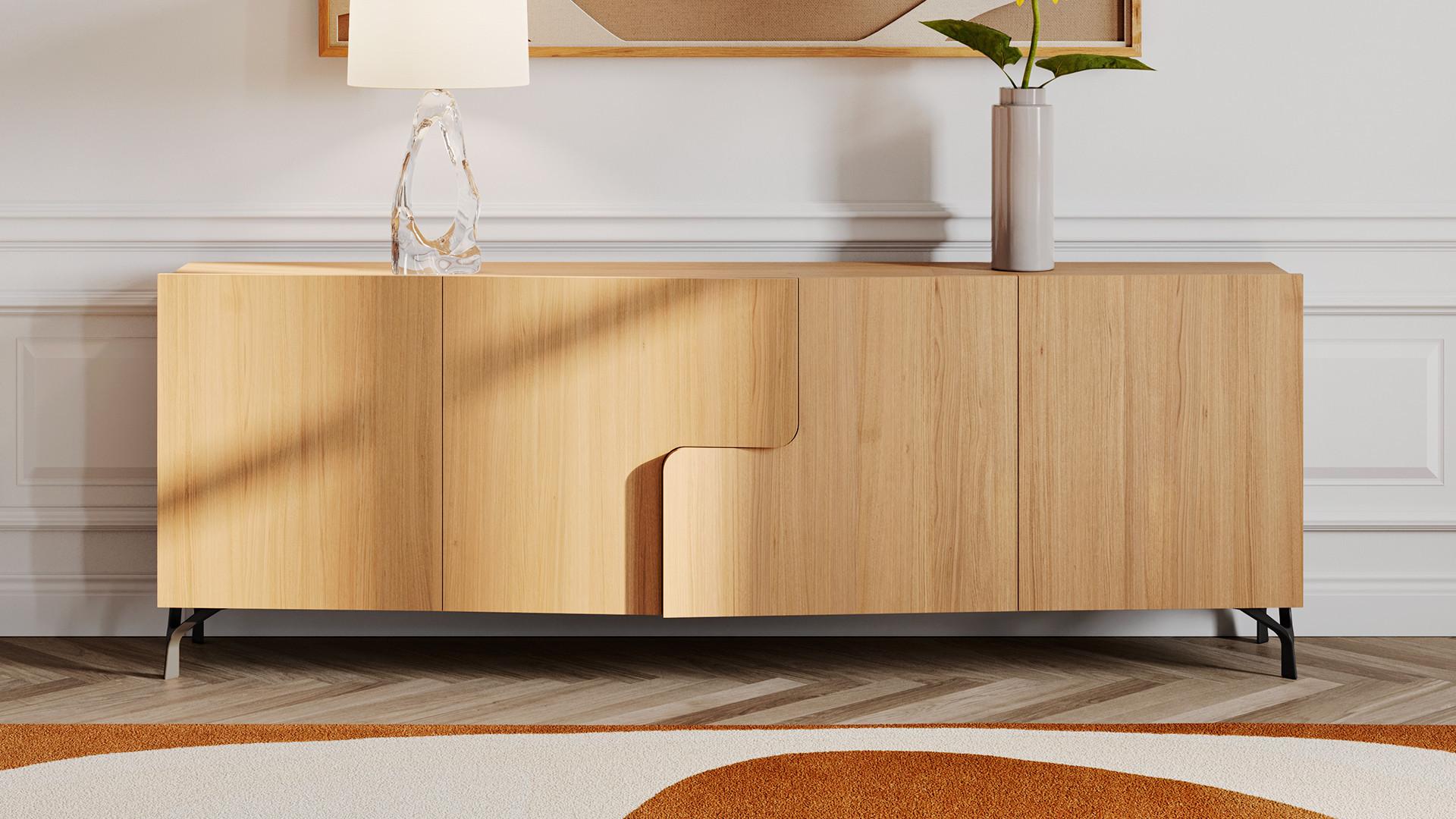 Buffet 4 portes JADE design élégant et rangement généreux